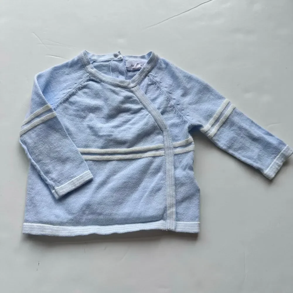 Angel Dear Boys' Blue Cotton Sweater - Excellent Condition 0-3 months